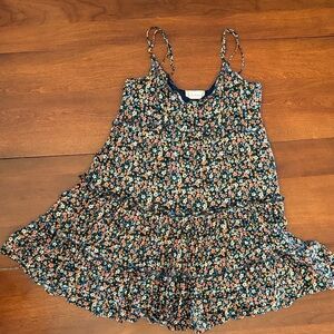 Altar'd State Navy Floral Mini Dress with Flowers - Adult Small